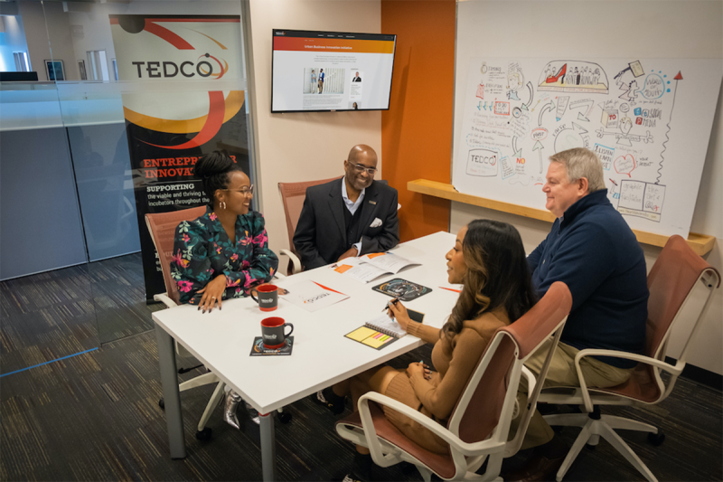 TEDCO's Dr. Tammira Lucas, Troy LeMaile-Stovall, Tiffany Davis and Jack Schammel.