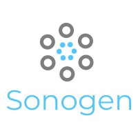 Sonogen logo with gray and blue dots above light blue “Sonogen” text