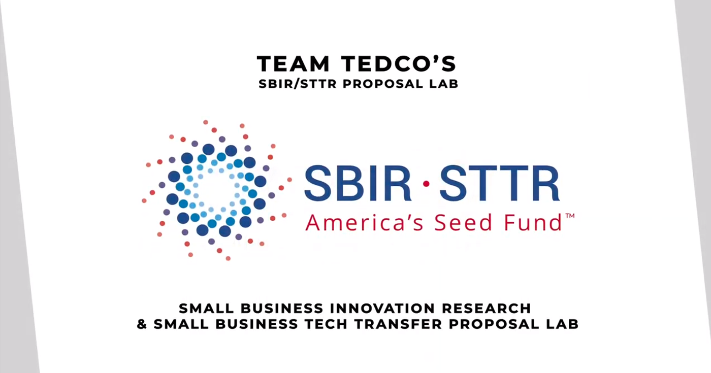 TEDCO's SBIR/STTR Proposal Lab