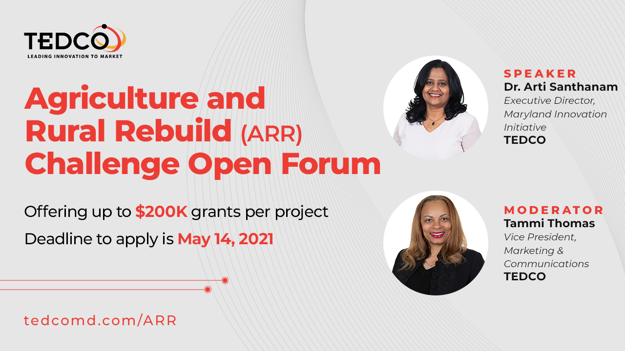 TEDCO Ag and Rural Rebuild (ARR) Challenge Open Forum