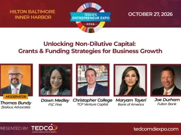 Webinar graphic: Unlocking Non‑Dilutive Capital, Oct 27 2026, four speaker headshots