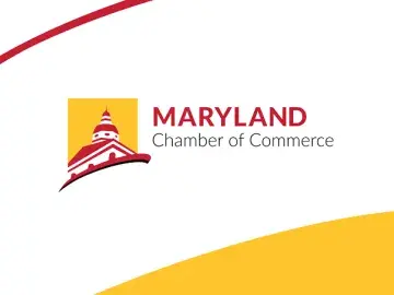 Maryland Chamber of Commerce logo with stylized dome and red swoosh