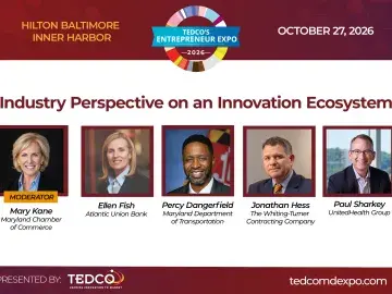 Event graphic: "Industry Perspective on an Innovation Ecosystem" with five speakers.