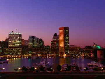 Baltimore City Skyline at sunset