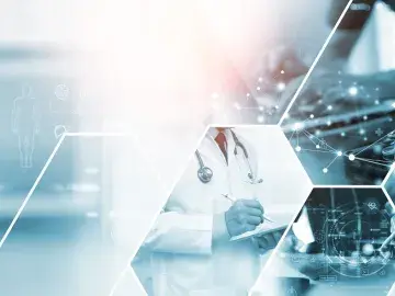 Abstract image of biohealth researchers