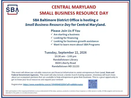 SBA Resource Day for Central Maryland