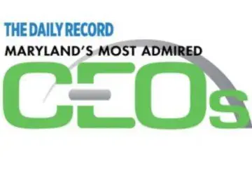 Graphic: The Daily Record Maryland’s Most Admired CEOs, green “CEOs” text