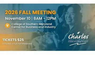 Graphic for 2026 Fall Meeting: Nov 10, 8am–12pm at College of Southern Maryland; tickets $25.