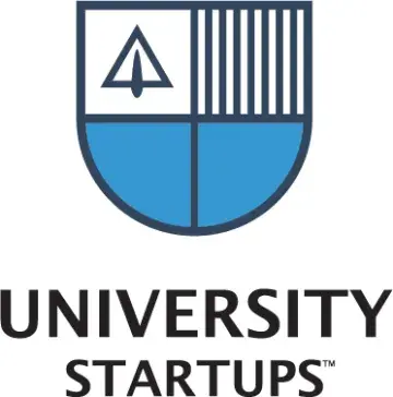 University Startups logo with blue-and-white shield icon and text “UNIVERSITY STARTUPS”