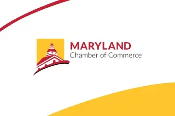Maryland Chamber of Commerce logo with stylized dome and red swoosh