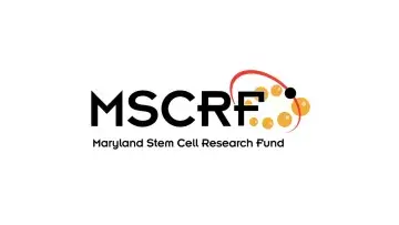 MSCRF logo with orange molecular arc; text “Maryland Stem Cell Research Fund”