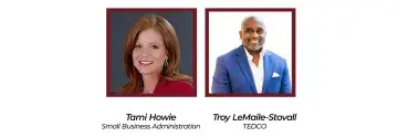 Two headshots: Kari Nowlin and Troy Leighton-Stoval.