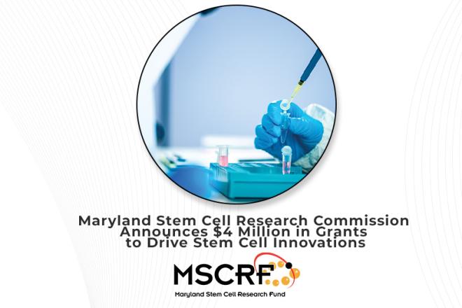 Maryland Stem Cell Research Commission Announces $4 Million in Grants to Drive Stem Cell Innovations