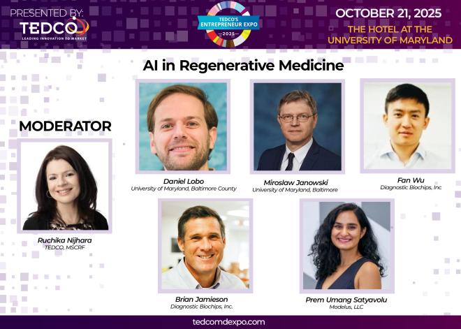 TEDCO Announces Session to Explore AI in Regenerative Medicine at 2025 Entrepreneur Expo