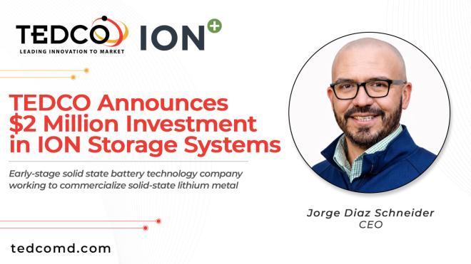 TEDCO Announces $2 Million Investment in ION Storage Systems